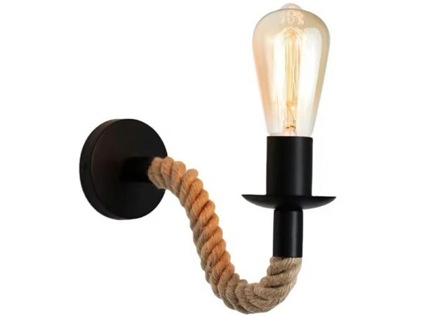 KINKIET LAMPA ŚCIENNA SZNUR JUTOWY E27