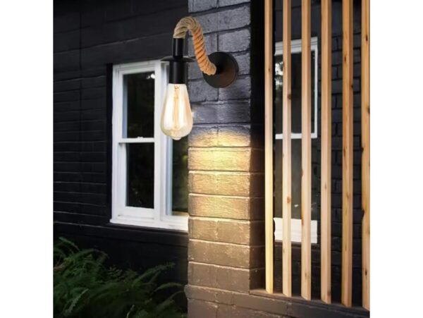 KINKIET LAMPA ŚCIENNA SZNUR JUTOWY E27