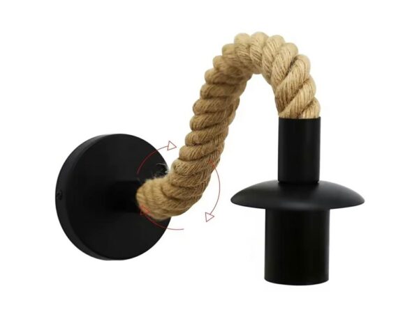 KINKIET LAMPA ŚCIENNA SZNUR JUTOWY E27