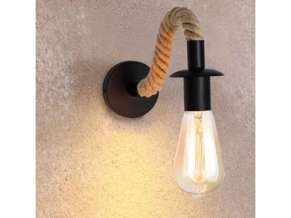KINKIET LAMPA ŚCIENNA SZNUR JUTOWY E27