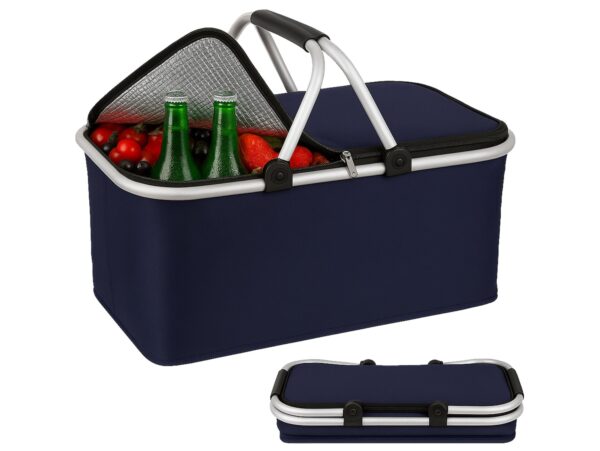 KOSZ PIKNIKOWY 49x27 DWIE RĄCZKI - granatowy