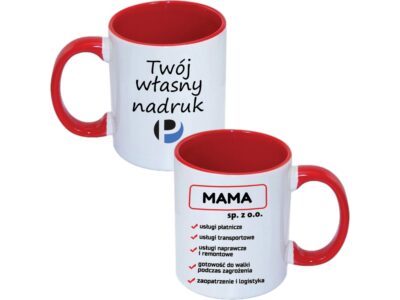 KUBEK DO SUBLIMACJI 330ML CZERWONY UCHWYT