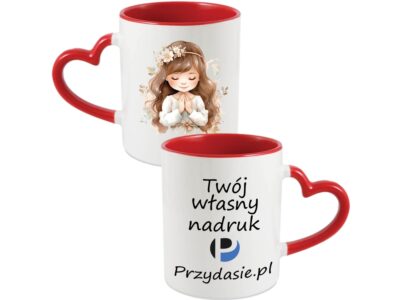 KUBEK DO SUBLIMACJI 330ML CZERWONY UCHWYT SERCE