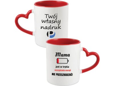 KUBEK DO SUBLIMACJI 330ML CZERWONY UCHWYT SERCE