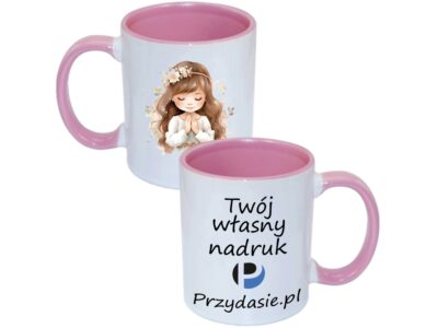 KUBEK DO SUBLIMACJI 330ML RÓŻOWY UCHWYT