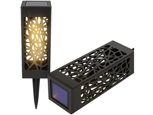 LAMPA OGRODOWA SOLARNA AŻUROWA - ciepły biały