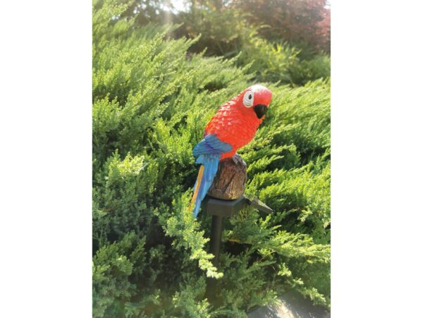 LAMPA SOLARNA OGRODOWA PAPUGA 45/19cm - czerwony