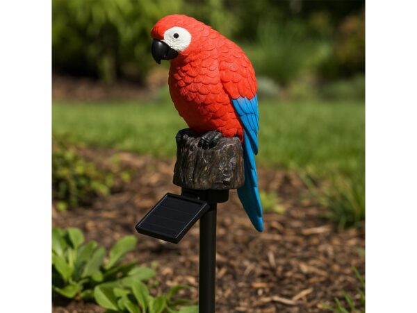 LAMPA SOLARNA OGRODOWA PAPUGA 45/19cm - czerwony