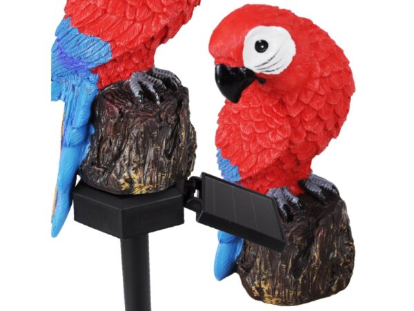 LAMPA SOLARNA OGRODOWA PAPUGA 45/19cm - czerwony