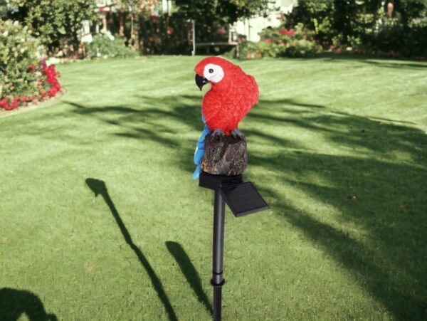 LAMPA SOLARNA OGRODOWA PAPUGA 45/19cm - czerwony