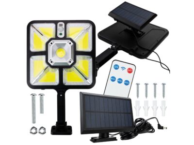 LAMPA ULICZNA SOLARNA Z PRZEWODEM 5M 9 COB PILOT