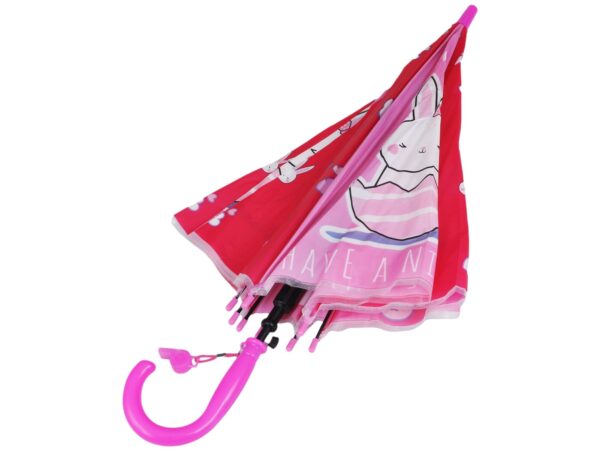 PARASOL DZIECIĘCY Z GWIZDKIEM 85CM 8 DRUTÓW PÓŁAUTOMAT - królik