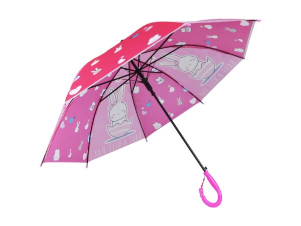 PARASOL DZIECIĘCY Z GWIZDKIEM 85CM 8 DRUTÓW PÓŁAUTOMAT - królik