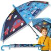 PARASOL DZIECIĘCY Z GWIZDKIEM 85CM 8 DRUTÓW PÓŁAUTOMAT - niebieski