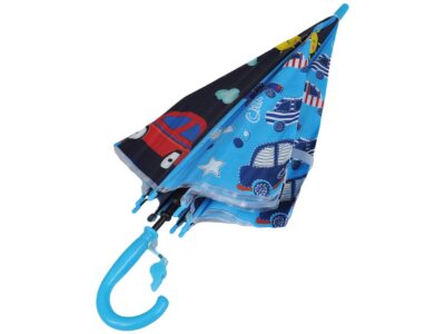 PARASOL DZIECIĘCY Z GWIZDKIEM 85CM 8 DRUTÓW PÓŁAUTOMAT - niebieski