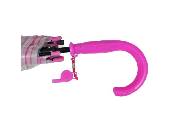 PARASOL DZIECIĘCY Z GWIZDKIEM 85CM 8 DRUTÓW PÓŁAUTOMAT - różowy