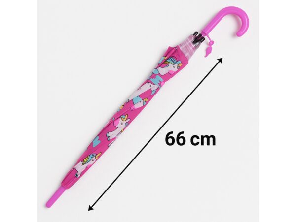 PARASOL DZIECIĘCY Z GWIZDKIEM 85CM 8 DRUTÓW PÓŁAUTOMAT - różowy