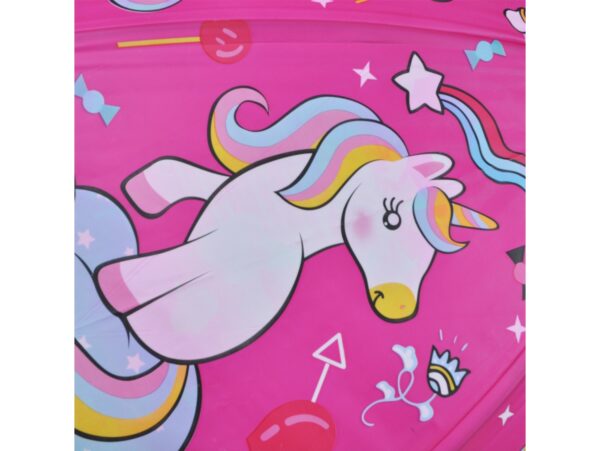 PARASOL DZIECIĘCY Z GWIZDKIEM 85CM 8 DRUTÓW PÓŁAUTOMAT - różowy