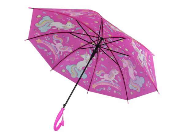 PARASOL DZIECIĘCY Z GWIZDKIEM 85CM 8 DRUTÓW PÓŁAUTOMAT - różowy