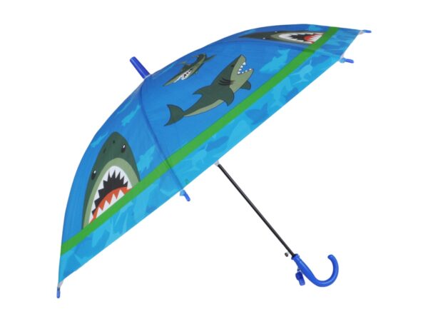 PARASOL DZIECIĘCY Z GWIZDKIEM 85CM 8 DRUTÓW PÓŁAUTOMAT - rekin