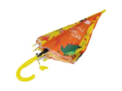 PARASOL DZIECIĘCY Z GWIZDKIEM 85CM 8 DRUTÓW PÓŁAUTOMAT - żółty