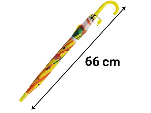 PARASOL DZIECIĘCY Z GWIZDKIEM 85CM 8 DRUTÓW PÓŁAUTOMAT - żółty