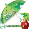PARASOL DZIECIĘCY Z GWIZDKIEM 85CM 8 DRUTÓW PÓŁAUTOMAT - zielony