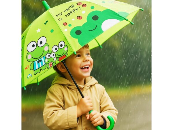 PARASOL DZIECIĘCY Z GWIZDKIEM 85CM 8 DRUTÓW PÓŁAUTOMAT - zielony