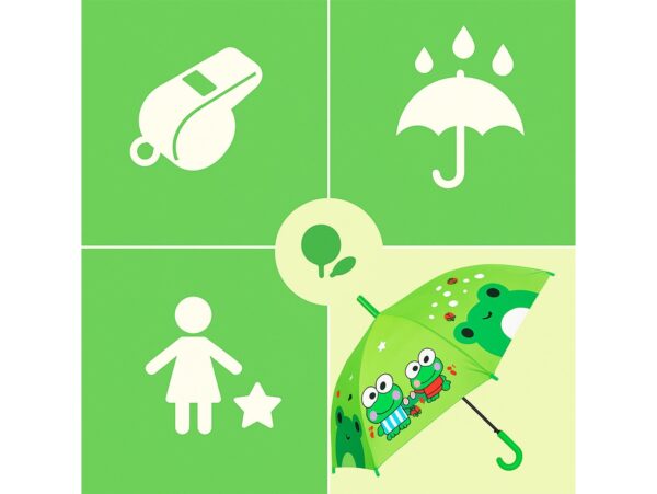 PARASOL DZIECIĘCY Z GWIZDKIEM 85CM 8 DRUTÓW PÓŁAUTOMAT - zielony