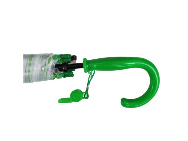 PARASOL DZIECIĘCY Z GWIZDKIEM 85CM 8 DRUTÓW PÓŁAUTOMAT - zielony