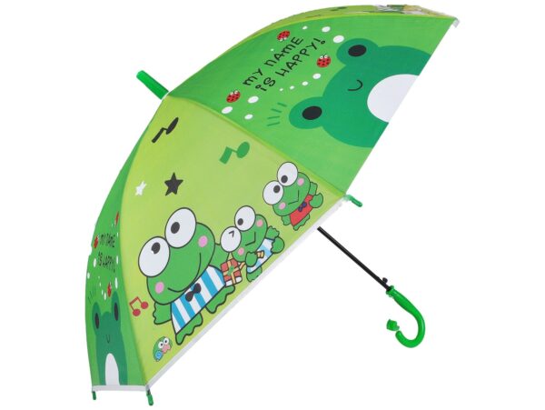 PARASOL DZIECIĘCY Z GWIZDKIEM 85CM 8 DRUTÓW PÓŁAUTOMAT - zielony