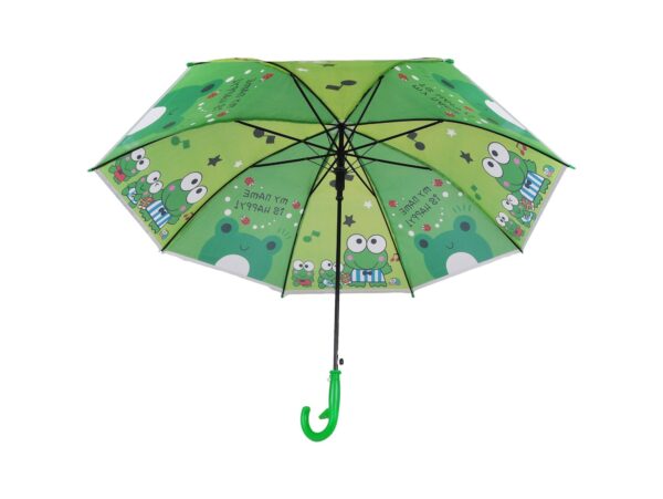 PARASOL DZIECIĘCY Z GWIZDKIEM 85CM 8 DRUTÓW PÓŁAUTOMAT - zielony