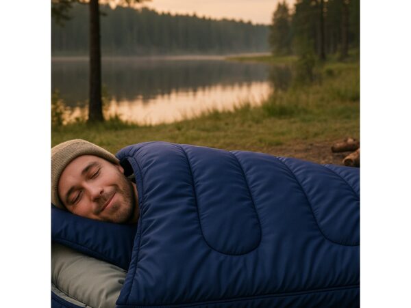 ŚPIWÓR 215CM - granatowy nieocieplany