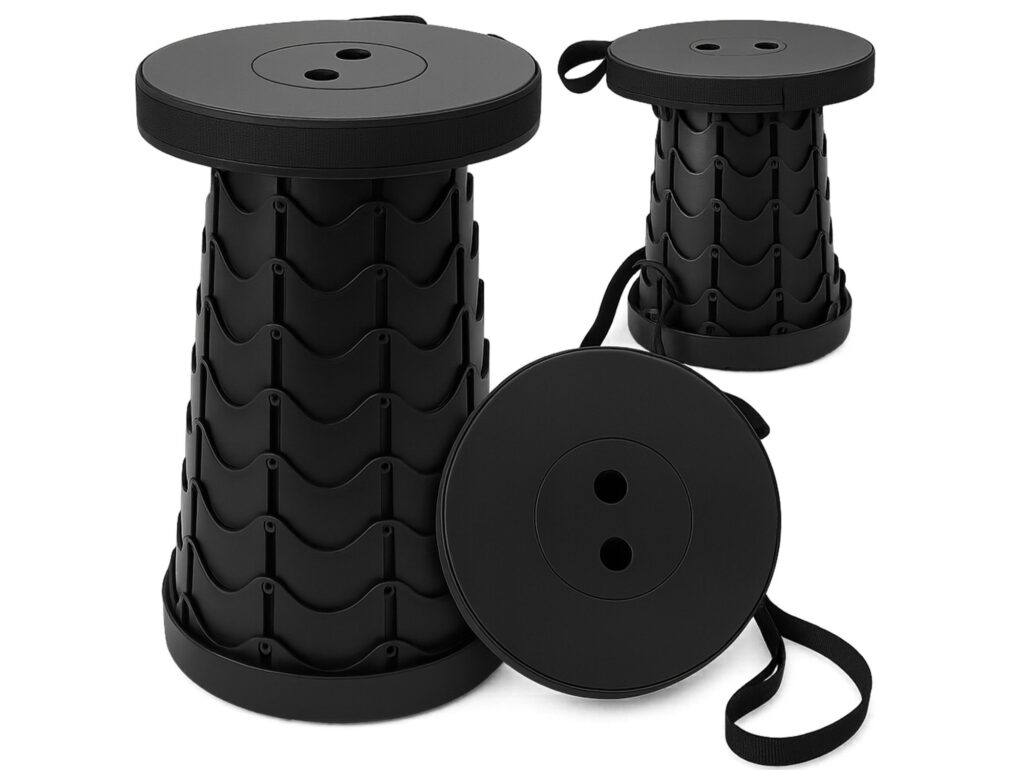 TABORET STOŁEK SKŁADANY - czarny