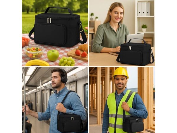 TORBA TERMICZNA NA RAMIĘ - czarny