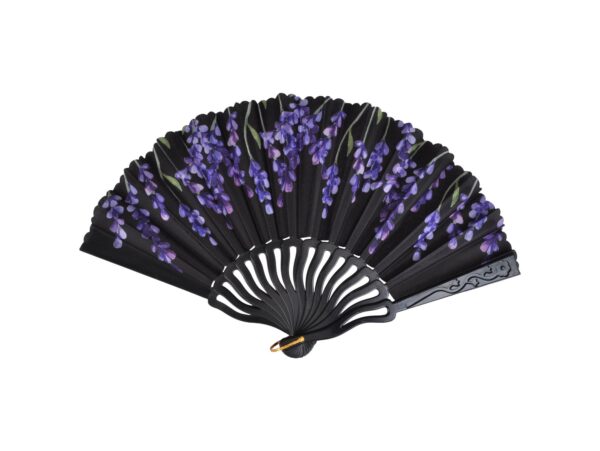 WACHLARZ MATERIAŁOWY KWIATY 25CM - fioletowe kwiaty