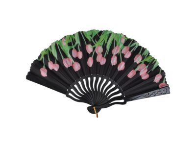 WACHLARZ MATERIAŁOWY KWIATY 25CM - różowe tulipany