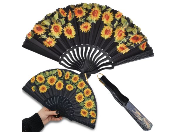 WACHLARZ MATERIAŁOWY KWIATY 25CM - słonecznik