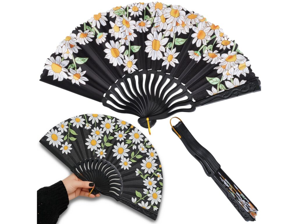 WACHLARZ MATERIAŁOWY KWIATY 25CM - stokrotki