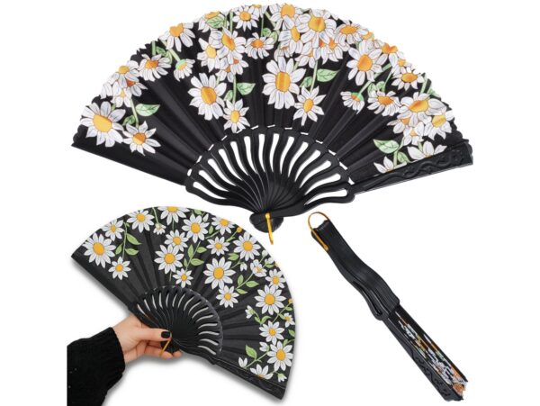 WACHLARZ MATERIAŁOWY KWIATY 25CM - stokrotki