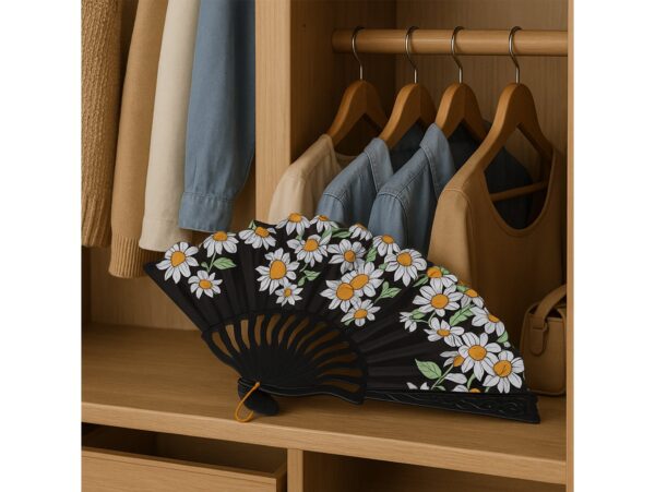 WACHLARZ MATERIAŁOWY KWIATY 25CM - stokrotki