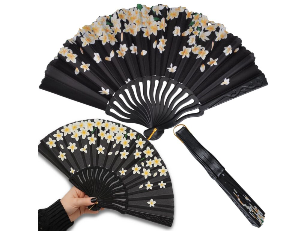 WACHLARZ MATERIAŁOWY KWIATY 25CM - zółte kwiaty