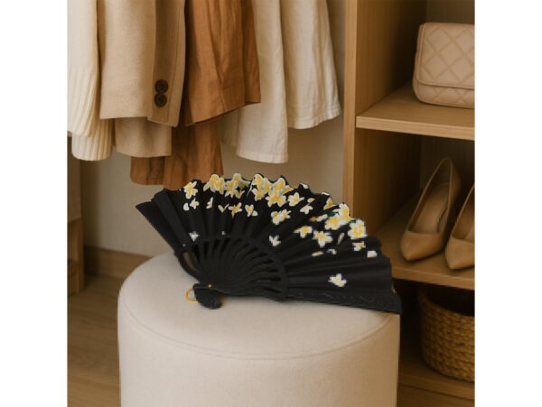 WACHLARZ MATERIAŁOWY KWIATY 25CM - zółte kwiaty