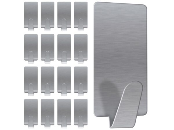 WIESZAKI SAMOPRZYLEPNE SREBRNE 16SZT 15x3,5cm