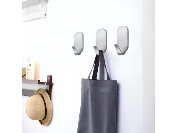 WIESZAKI SAMOPRZYLEPNE SREBRNE 16SZT 15x3,5cm