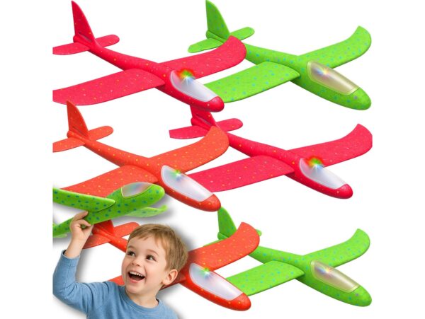 ZESTAW SAMOLOTÓW STYROPIANOWYCH 47 CM LED 6SZT