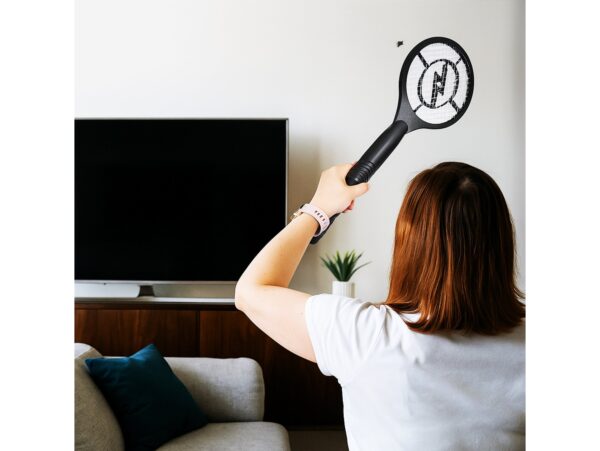 ŁAPKA NA MUCHY ELEKTRYCZNA NA BATERIE - czaarny