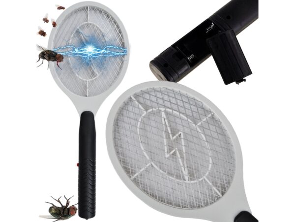 ŁAPKA NA MUCHY ELEKTRYCZNA NA BATERIE - szary