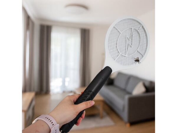 ŁAPKA NA MUCHY ELEKTRYCZNA NA BATERIE - szary