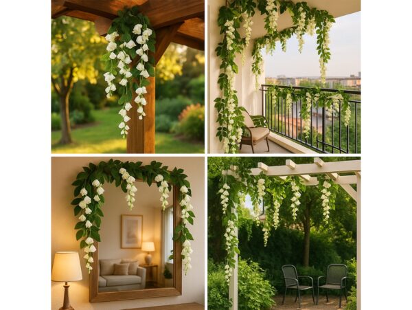 BUKIET ZWISAJĄCY SZTUCZNY 85CM 5 ŁODYG (kwiat 3x1,5 cm)